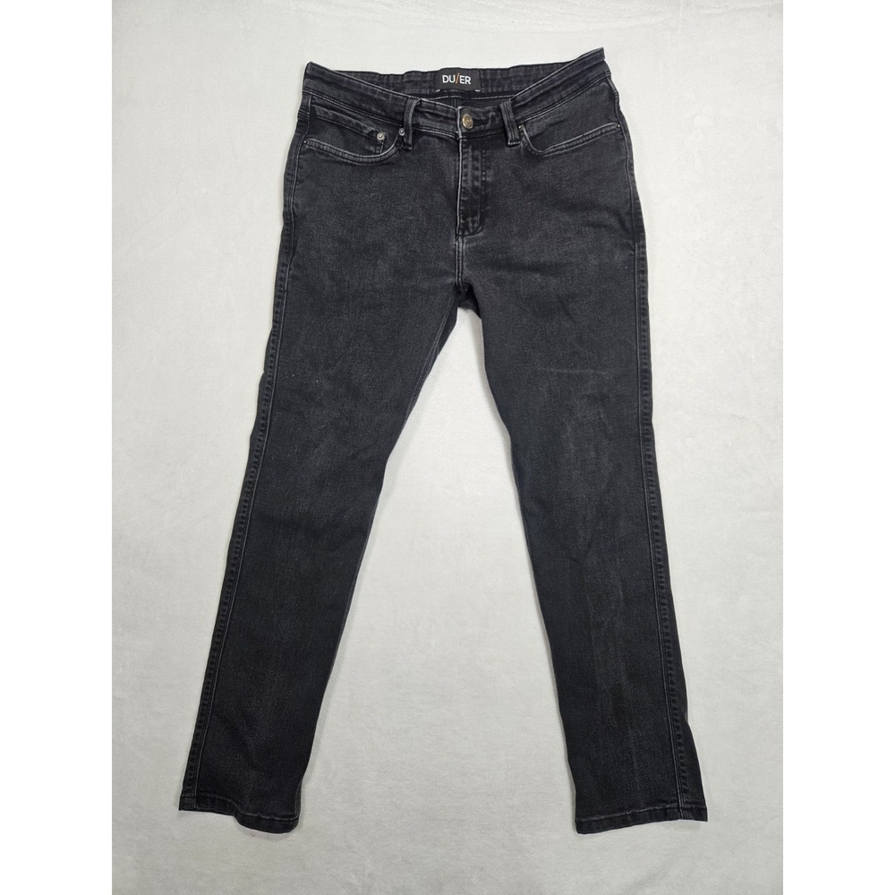 DU/ER Jeans Mens 32x29 Black L2X Slim Fit Stay Dry 5-Pocket Stretch Denim